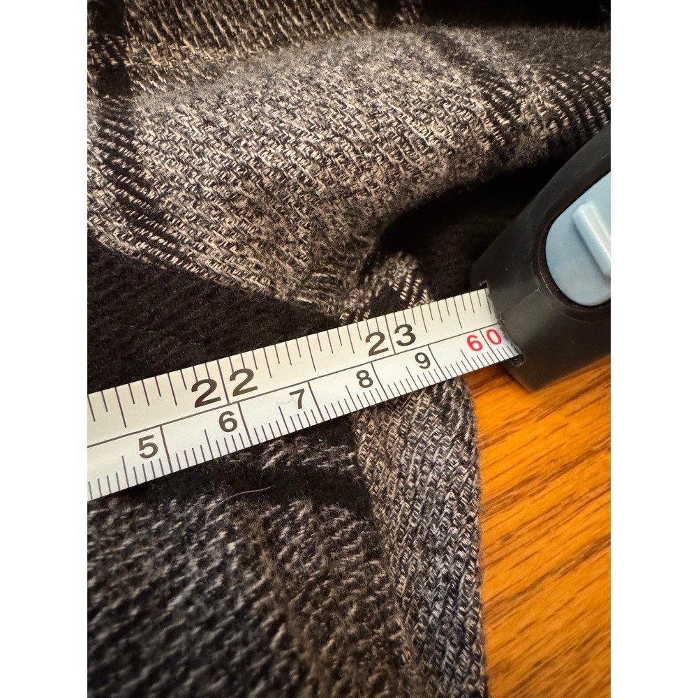 Duluth Folklore Flannel Duster Tunic Women Large Grey Plaid Long Sleeve Pocketed - Picture 5 of 11